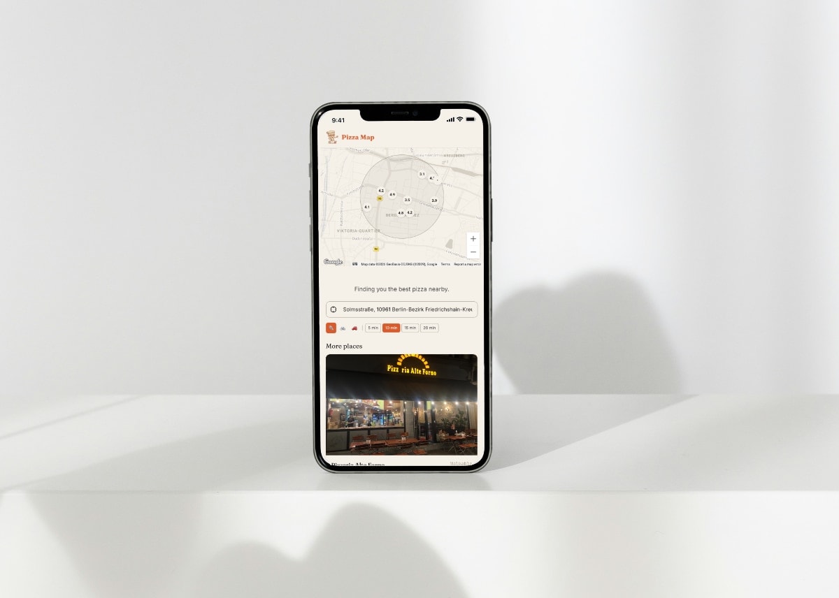 Pizza Map — location-based discovery for pizzerias